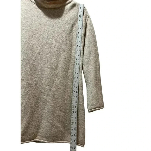 A Loves A Turtleneck Beige Wool Cashmere Blend Long Sweater Medium Long Sleeves - Picture 6 of 8